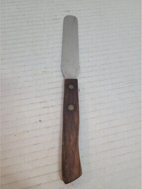 Vintage Wooden Handled Riveted Stainless Steel Sandwich Spreader Spatula